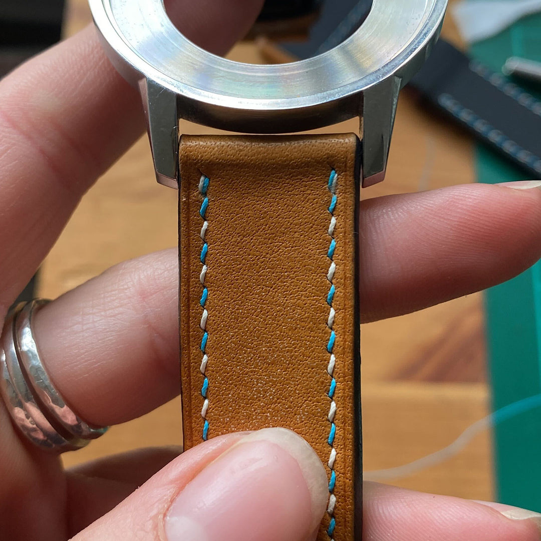 Handmade leather watch band: London Tan