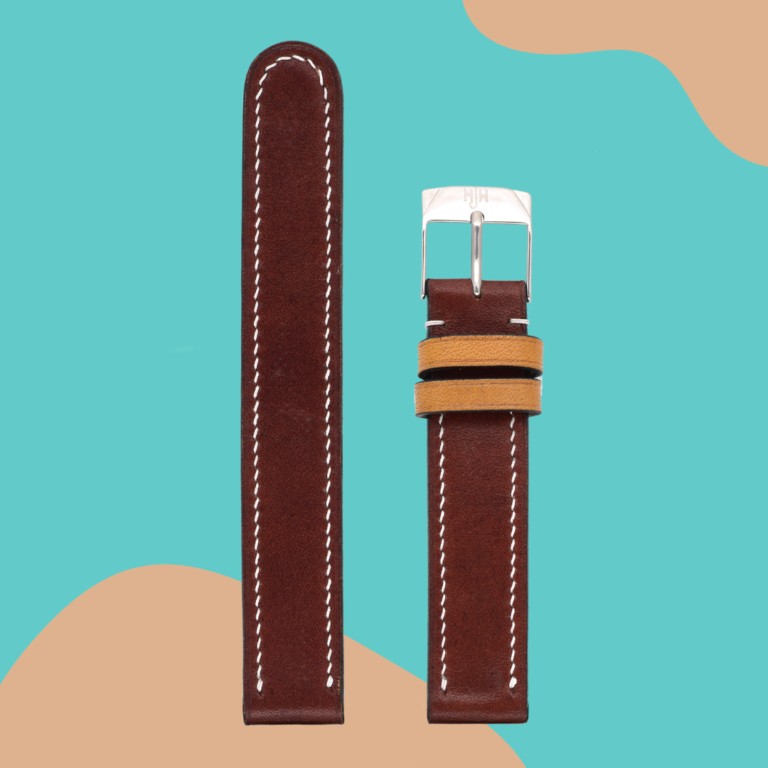 Handmade leather watch band: Australian Nut