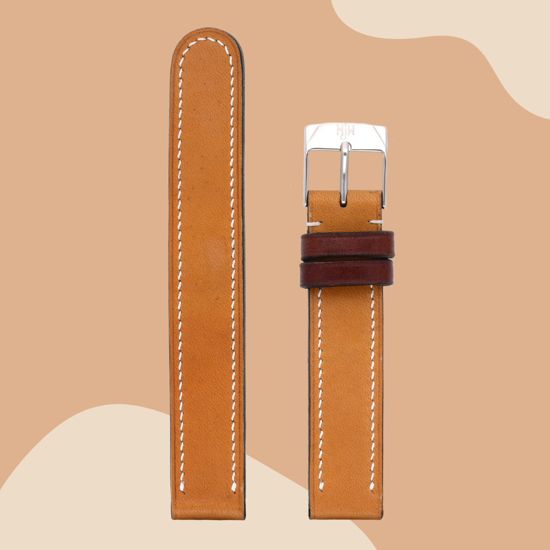 Handmade leather watch band: London Tan