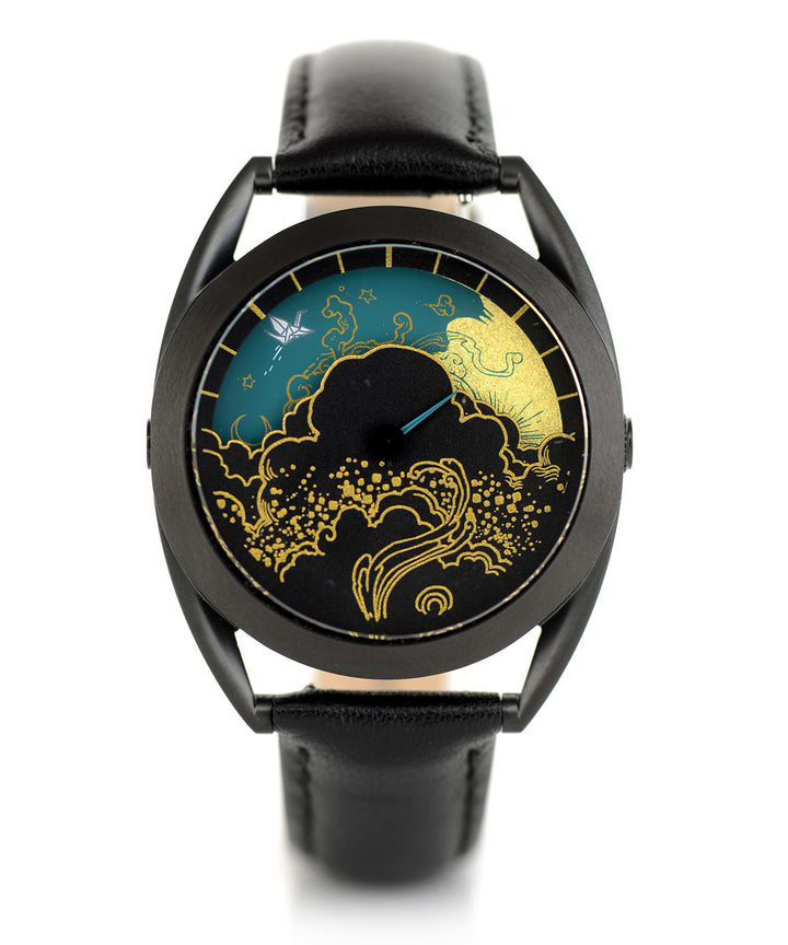 Paper Crane watch front view (night)